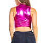 Sakkas Mariana Women's Party Liquid Shiny Metallic Stretch Sleeveless Tank Top