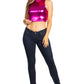 Sakkas Mariana Women's Party Liquid Shiny Metallic Stretch Sleeveless Tank Top