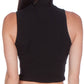 Sakkas Mock Neck Turtleneck Sleeveless Scuba Crop Top - Made in USA