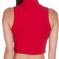 Sakkas Mock Neck Turtleneck Sleeveless Scuba Crop Top - Made in USA