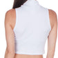 Sakkas Mock Neck Turtleneck Sleeveless Scuba Crop Top - Made in USA