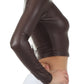 Sakkas Matte Liquid Mock Neck Turtleneck Long Sleeve Crop Top - Made in USA
