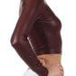 Sakkas Matte Liquid Mock Neck Turtleneck Long Sleeve Crop Top - Made in USA