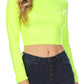 Sakkas Matte Liquid Mock Neck Turtleneck Long Sleeve Crop Top - Made in USA