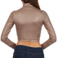 Sakkas Matte Liquid Mock Neck Turtleneck Long Sleeve Crop Top - Made in USA