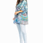 Sakkas Marina Floral Women's Blouse - Short Sleeve Tunic
