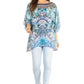 Sakkas Marina Floral Women's Blouse - Short Sleeve Tunic