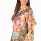 Sakkas Marina Floral Women's Blouse - Short Sleeve Tunic