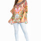 Sakkas Marina Floral Women's Blouse - Short Sleeve Tunic