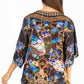 Sakkas Marina Floral Women's Blouse - Short Sleeve Tunic