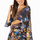 Sakkas Marina Floral Women's Blouse - Short Sleeve Tunic