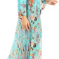 Sakkas Iona Women's Casual Boho Long Kimono Cardigan Open Front Floral Print Loose