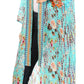 Sakkas Iona Women's Casual Boho Long Kimono Cardigan Open Front Floral Print Loose