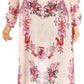 Sakkas Iona Women's Casual Boho Long Kimono Cardigan Open Front Floral Print Loose