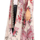 Sakkas Iona Women's Casual Boho Long Kimono Cardigan Open Front Floral Print Loose