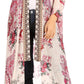Sakkas Iona Women's Casual Boho Long Kimono Cardigan Open Front Floral Print Loose