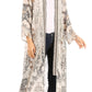 Sakkas Iona Women's Casual Boho Long Kimono Cardigan Open Front Floral Print Loose
