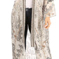 Sakkas Iona Women's Casual Boho Long Kimono Cardigan Open Front Floral Print Loose