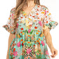 Get Summer Ready with Sakkas Eli Women's Floral Ruffle Top Blouse Tunic