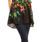 Get Summer Ready with Sakkas Eli Women's Floral Ruffle Top Blouse Tunic