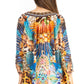 Sakkas Darsy Women's Floral Print Top - Pirate Boho Style