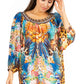 Sakkas Darsy Women's Floral Print Top - Pirate Boho Style
