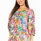 Sakkas Ligia Túnica Floral: Blusa de Mujer de Manga 3/4