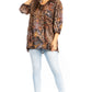 Sakkas Ligia Túnica Floral: Blusa de Mujer de Manga 3/4