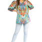 Sakkas Ligia Túnica Floral: Blusa de Mujer de Manga 3/4