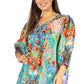 Sakkas Ligia Túnica Floral: Blusa de Mujer de Manga 3/4
