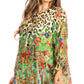 Elvira Floral Tunic Blouse - Women's Loose Swing Top with Long Sleeves and Scoop Neck by Sakkas