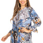 Elvira Floral Tunic Blouse - Women's Loose Swing Top with Long Sleeves and Scoop Neck by Sakkas