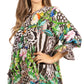 Elvira Floral Tunic Blouse - Women's Loose Swing Top with Long Sleeves and Scoop Neck by Sakkas