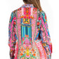 Sakkas Iriss Women's Floral Casual Long Sleeve Boho Summer Blouse