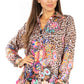 Sakkas Iriss Women's Floral Casual Long Sleeve Boho Summer Blouse