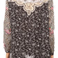 Sakkas Manu Womens Long Sleeve Mandarin Collar Blouse Top Light with Rhinestone