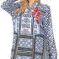 Sakkas Manu Womens Long Sleeve Mandarin Collar Blouse Top Light with Rhinestone