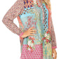 Sakkas Manu Womens Long Sleeve Mandarin Collar Blouse Top Light with Rhinestone