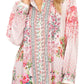 Sakkas Cila Womens Button Down Long Sleeve Silky Shirt Top Colorful and Light