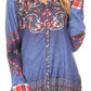 Sakkas Cila Womens Button Down Long Sleeve Silky Shirt Top Colorful and Light