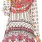 Sakkas Ida Womens Peasant Boho Tunic Blouse Top with Long Sleeves & Embellishing