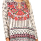 Sakkas Ida Womens Peasant Boho Tunic Blouse Top with Long Sleeves & Embellishing