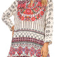 Sakkas Ida Womens Peasant Boho Tunic Blouse Top with Long Sleeves & Embellishing
