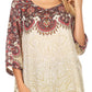 Sakkas Ilari Womens Short Sleeve Everyday Blouse Top with Embellishing Relax Fit