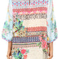 Sakkas Ilari Womens Short Sleeve Everyday Blouse Top with Embellishing Relax Fit
