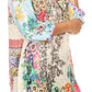 Sakkas Ilari Womens Short Sleeve Everyday Blouse Top with Embellishing Relax Fit