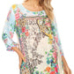 Sakkas Ilari Womens Short Sleeve Everyday Blouse Top with Embellishing Relax Fit