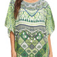 Sakkas Lada Womens Loose Oversized Short Sleeve Top Blouse with Embellishment