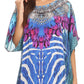 Sakkas Lada Womens Loose Oversized Short Sleeve Top Blouse with Embellishment