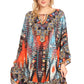 Sakkas Delu Women's Loose V Neck Blouses Top Tunic with Ruffles And Rhinestone
